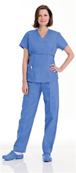 8216 Ceil Blue Landau Empire Waist Tunic Scrub Top