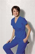 8216 Royal Blue Landau Empire Waist Tunic Scrub Top