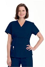 8216 Navy Landau Empire Waist Tunic Scrub Top