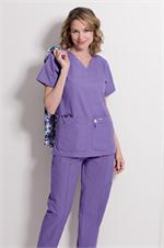 8219 WISTERIA PURPLE Landau V-Neck Tunic Solids