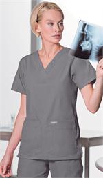 8219 STEEL GREY Landau V-Neck Tunic Solids