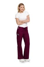 Landau Scrubs 8355 Landau 8355 Flare Cargo Womens Scrub Pants - Wine Red
