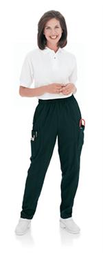Landau Scrubs 8501 Landau Womens Cargo Elastic Waist Scrubs Pant - Black