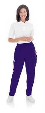 Landau Scrubs 8501 Womens Cargo Elastic Waist Scrubs Pant - Grape
