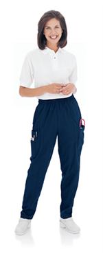 Landau Scrubs 8501 Womens Cargo Elastic Waist Scrubs Pant - Navy