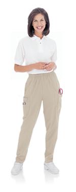 Landau Scrubs 8501 Womens Cargo Elastic Waist Scrubs Pant - Sandstone