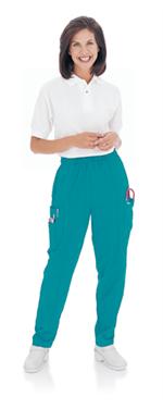 Landau Scrubs 8501 Womens Cargo Elastic Waist Scrubs Pant - Teal