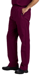 Landau Scrubs 8550 Landau 8550 Mens Elastic Waist Pants - Wine Red