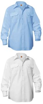 Blue & White Long Sleeve Pilot Shirts - Aviator Pilot Uniform Shirts - A+ by SAI