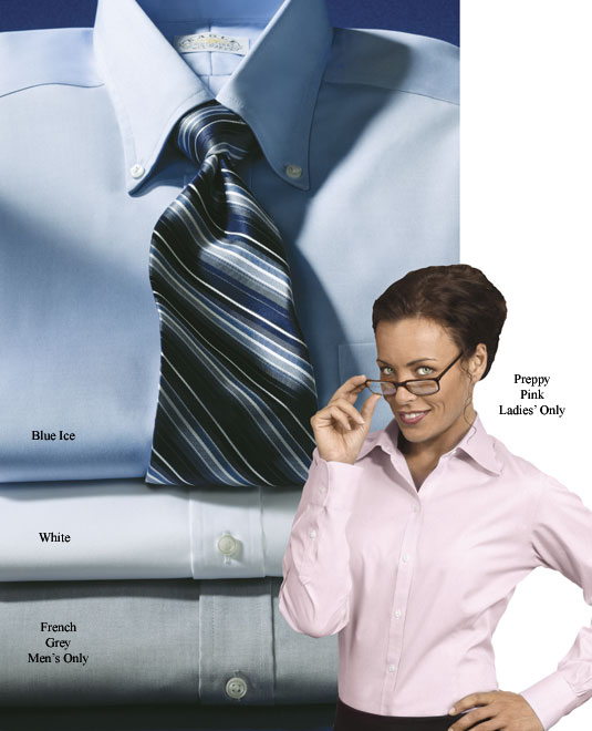 Eagle Dress Shirts - Men's & Women's/Ladies Non Iron Long Sleeve 100% Cotton Oxford Pinpoint Dress Shirts